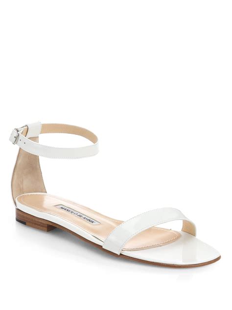 White Patent Leather Sandals 